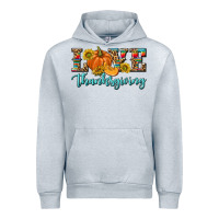 Heather Grey Love Thanksgiving Urban Hoodie - texasbilliewilder