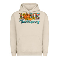 Pigment French Oak Love Thanksgiving Urban Hoodie - texasbilliewilder