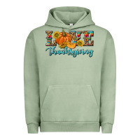 Pigment Oil Green Love Thanksgiving Urban Hoodie - texasbilliewilder