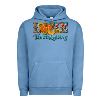 Pigment Pebble Blue Love Thanksgiving Urban Hoodie - texasbilliewilder