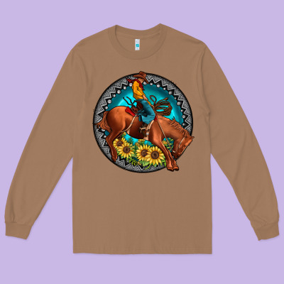 Gemstone Rodeo Long Sleeve Tee Designed By Jahusdesignshop
