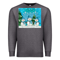 Charcoal Heather snowman Premium Sweatshirt - MaliasSmallBusiness