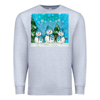 Heather Grey snowman Premium Sweatshirt - MaliasSmallBusiness