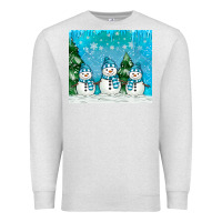 Oatmeal Heather snowman Premium Sweatshirt - MaliasSmallBusiness