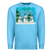 Ocean Blue snowman Premium Sweatshirt - MaliasSmallBusiness