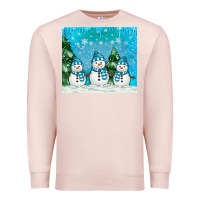 Pale Pink snowman Premium Sweatshirt - MaliasSmallBusiness