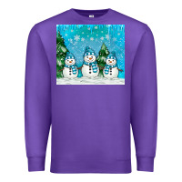 Purple snowman Premium Sweatshirt - MaliasSmallBusiness