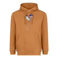Moon And Mushrooms With Sunflower Heavyweight Hoodie | Teevron