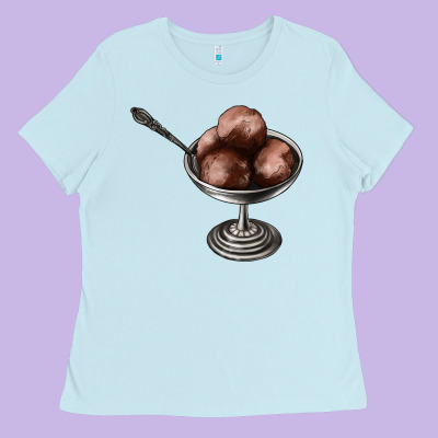Chocolate Ice Cream Ladies Tee Designed By Adodesignshop