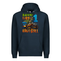 Navy rawr i am one this is how i roll Premium Hoodie - Artiststas