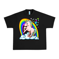 Black cute unicorn with rainbow Urban Heavy Tee - FaDigitalArtStudio
