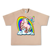 Burro cute unicorn with rainbow Urban Heavy Tee - FaDigitalArtStudio