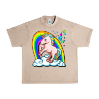 French Oak cute unicorn with rainbow Urban Heavy Tee - FaDigitalArtStudio