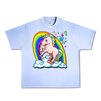 Grape Ice cute unicorn with rainbow Urban Heavy Tee - FaDigitalArtStudio