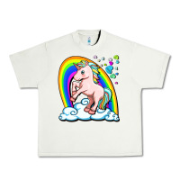 Pistachio cute unicorn with rainbow Urban Heavy Tee - FaDigitalArtStudio