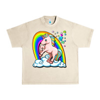 Sandshell cute unicorn with rainbow Urban Heavy Tee - FaDigitalArtStudio
