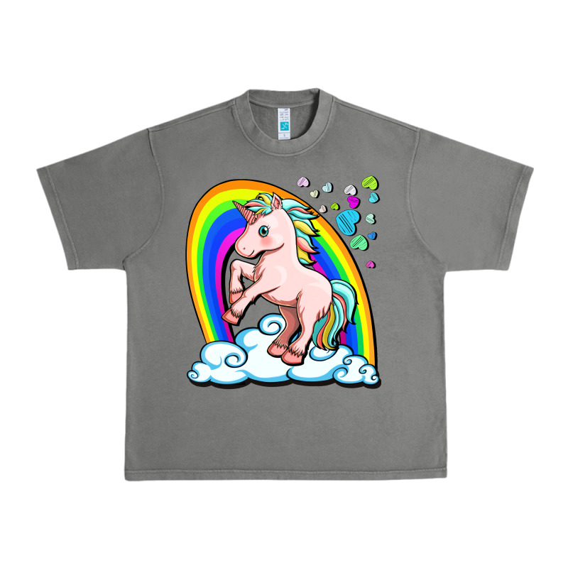 Cute Unicorn With Rainbow Urban Heavy Tee by FaDigitalArtStudio | Teevron
