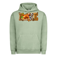 Pigment Oil Green Love with Turkey Urban Hoodie - texasbilliewilder