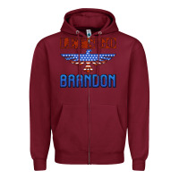 Burgundy let's go brandon thunderbird Zipper Hoodie - Jasminsmagicworld