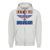 Dove Grey let's go brandon thunderbird Zipper Hoodie - Jasminsmagicworld