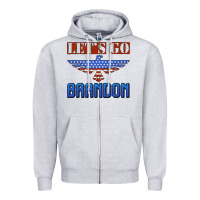 Heather Grey let's go brandon thunderbird Zipper Hoodie - Jasminsmagicworld