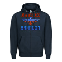 Navy let's go brandon thunderbird Zipper Hoodie - Jasminsmagicworld