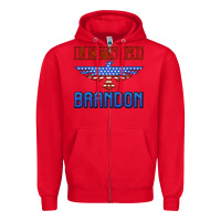 Red let's go brandon thunderbird Zipper Hoodie - Jasminsmagicworld