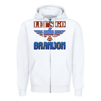 White let's go brandon thunderbird Zipper Hoodie - Jasminsmagicworld