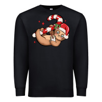 Black cute christmas sloth Premium Sweatshirt - MaliasSmallBusiness