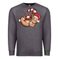 Charcoal Heather cute christmas sloth Premium Sweatshirt - MaliasSmallBusiness