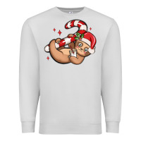 Dove Grey cute christmas sloth Premium Sweatshirt - MaliasSmallBusiness