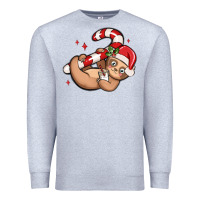 Heather Grey cute christmas sloth Premium Sweatshirt - MaliasSmallBusiness