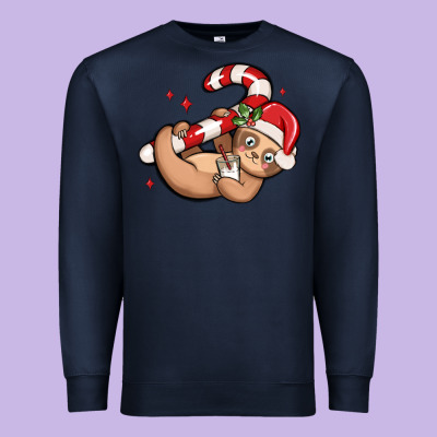Cute Christmas Sloth Premium Sweatshirt Designed By Maliassmallbusiness