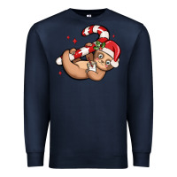 Navy cute christmas sloth Premium Sweatshirt - MaliasSmallBusiness