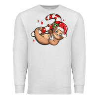 Oatmeal Heather cute christmas sloth Premium Sweatshirt - MaliasSmallBusiness