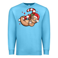 Ocean Blue cute christmas sloth Premium Sweatshirt - MaliasSmallBusiness