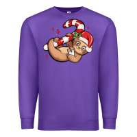Purple cute christmas sloth Premium Sweatshirt - MaliasSmallBusiness