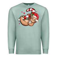 Seafoam cute christmas sloth Premium Sweatshirt - MaliasSmallBusiness