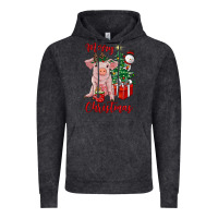 Vintage Black merry christmas pig Vintage Hoodie - RanaPortraitStore