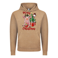 Vintage Coffee merry christmas pig Vintage Hoodie - RanaPortraitStore