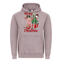 Vintage Zinc merry christmas pig Vintage Hoodie - RanaPortraitStore