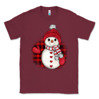 Burgundy christmas snowman Classic Tee - JahusDesignShop