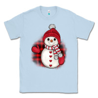 Dusty Blue christmas snowman Classic Tee - JahusDesignShop