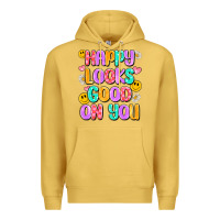 Antique Gold happy looks good on you Premium Hoodie - Artiststas