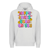 Dove Grey happy looks good on you Premium Hoodie - Artiststas