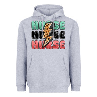Heather Grey nurse leopard lightning bolt Heavyweight Hoodie - MaliasSmallBusiness