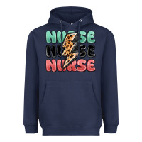 Navy nurse leopard lightning bolt Heavyweight Hoodie - MaliasSmallBusiness
