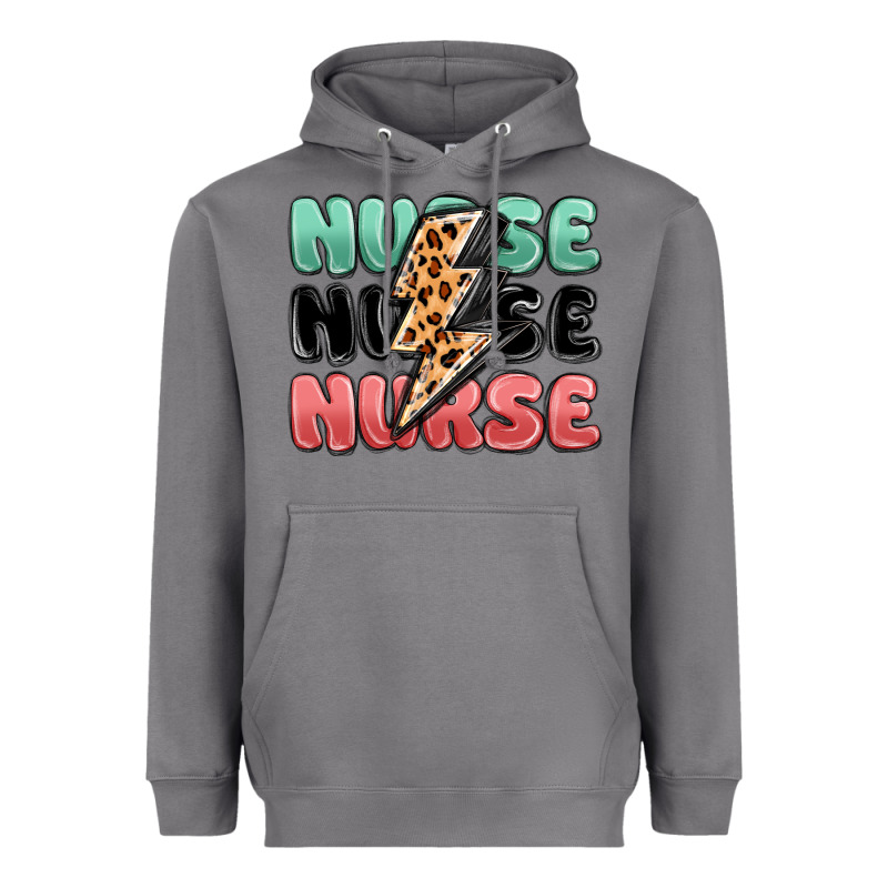 Nurse Leopard Lightning Bolt Heavyweight Hoodie by MaliasSmallBusiness | Teevron