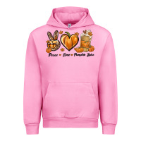 Fuchsia Pink Peace Love Pumpkin Spice Urban Hoodie - texasbilliewilder
