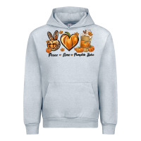 Heather Grey Peace Love Pumpkin Spice Urban Hoodie - texasbilliewilder